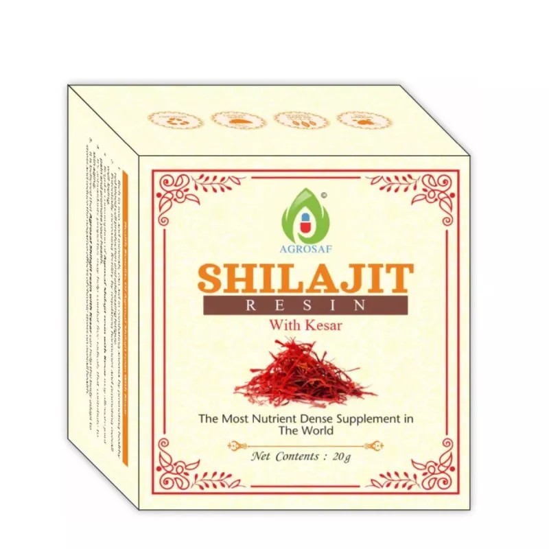 Agrosaf Pharmaceuticals Shilajit Resin With Kesar (20g)