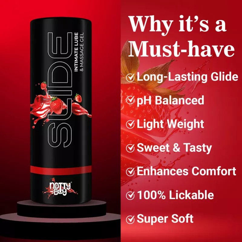 NottyBoy Slide Lubricant Gel Flavoureo Strawberry (100ml)