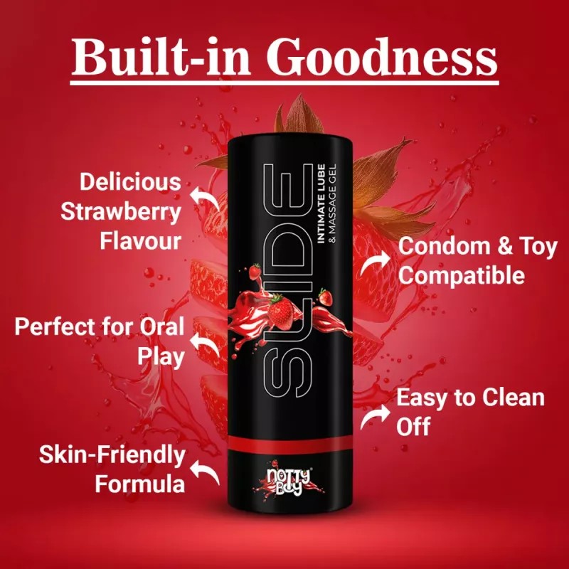NottyBoy Slide Lubricant Gel Flavoureo Strawberry (100ml)