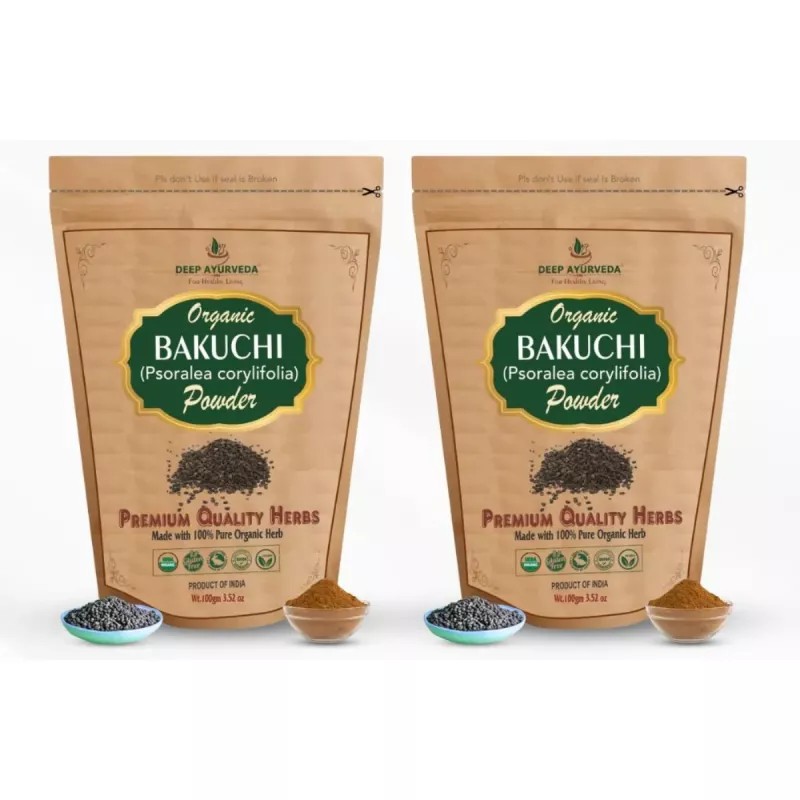 Deep Ayurveda Bakuchi Organic (Psoralea Corylifolia) Powder (100g, Pack of 2)