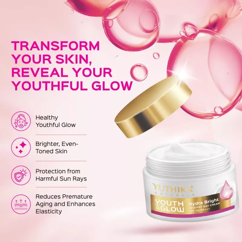 Yuthika Youth & Glow Hydra Bright Radiant Day Cream Spf30 Pa+++ (25g, Pack of 2)