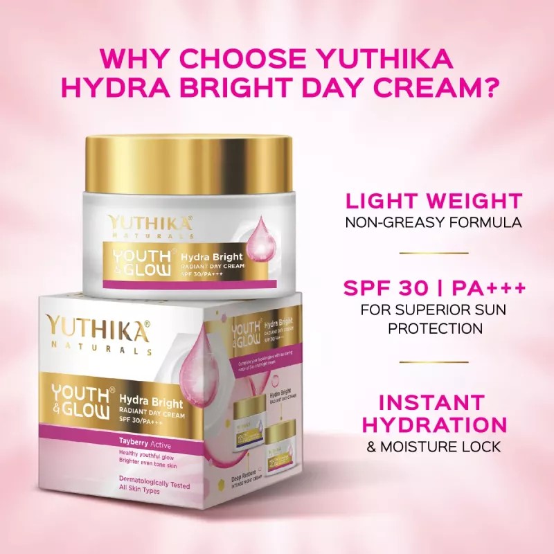 Yuthika Youth & Glow Hydra Bright Radiant Day Cream Spf30 Pa+++ (25g, Pack of 2)
