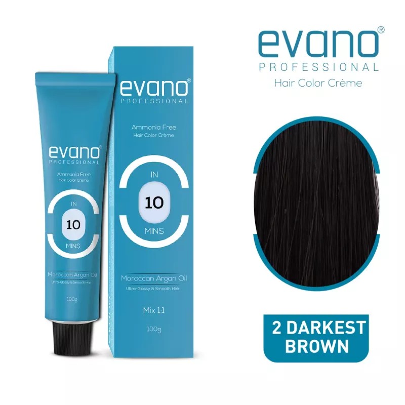EVANO In 10 Mins Hair Cream Darkest Brown (100g)