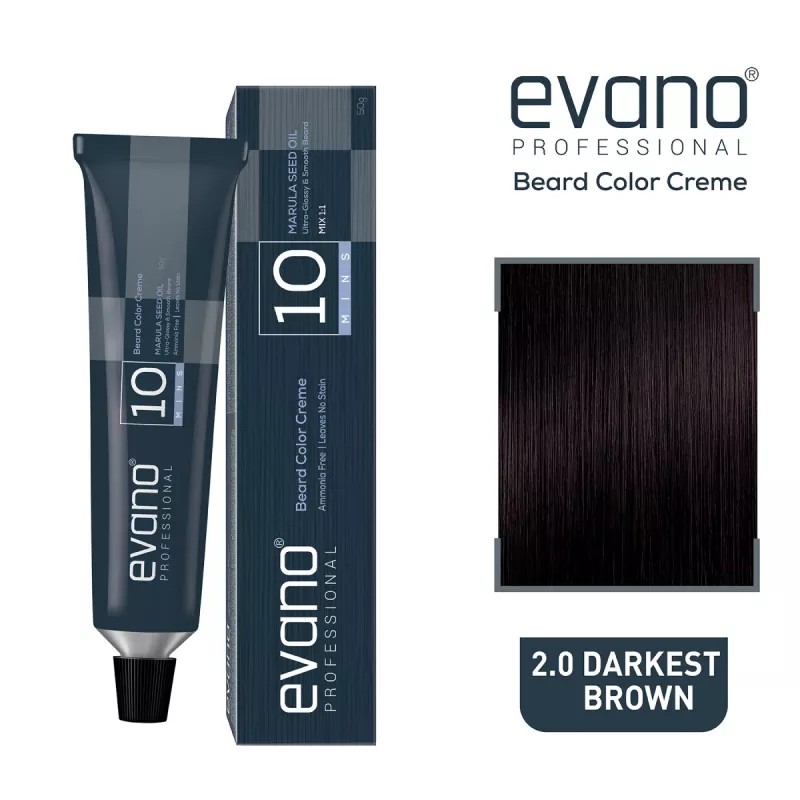 EVANO Beard Colour Creme For Men 2.0 Darkest Brown (50g)