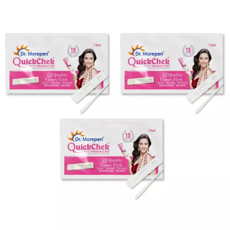 Dr Morepen Quickchek Pregnancy Test Kit (1units, Pack of 3)