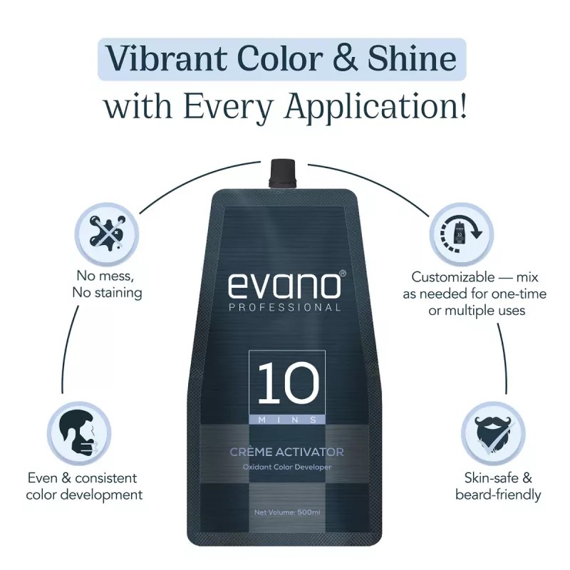 EVANO 10 Minutes Creme Activator Developer For Beard Colour (500ml)