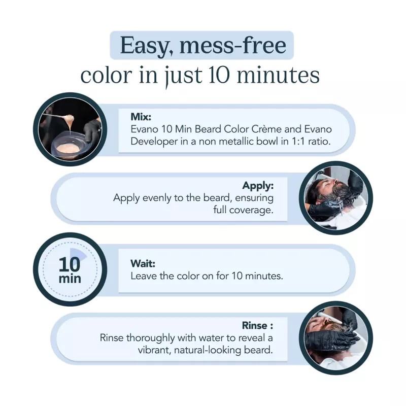 EVANO 10 Minutes Creme Activator Developer For Beard Colour (500ml)