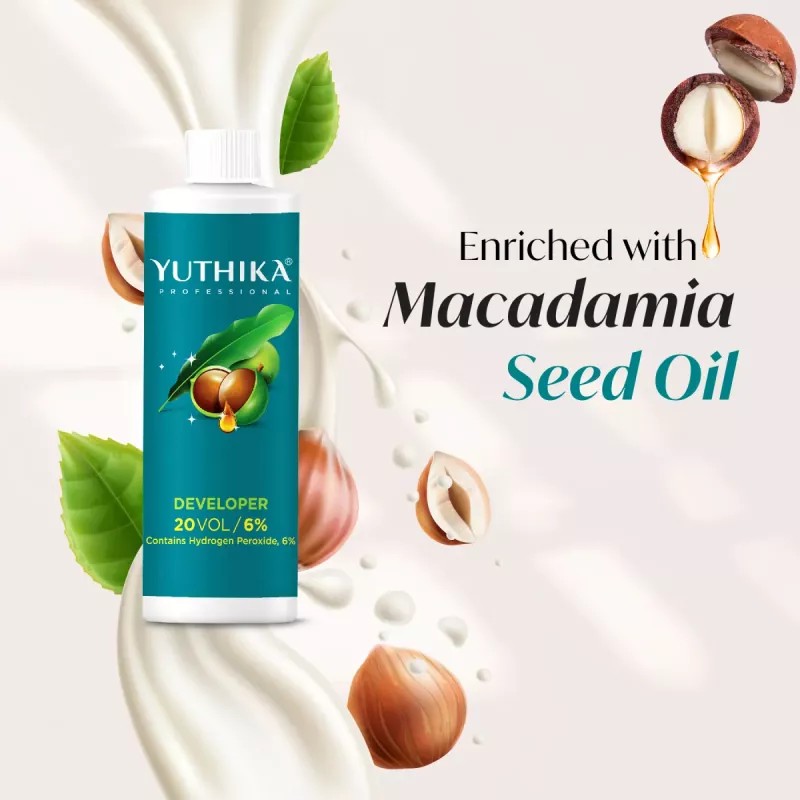 Yuthika 5.0 Light Brown Hair Colour + Developer 20 Volume 6% (Hair Color 100g + Developer 100ml) (1Pack)