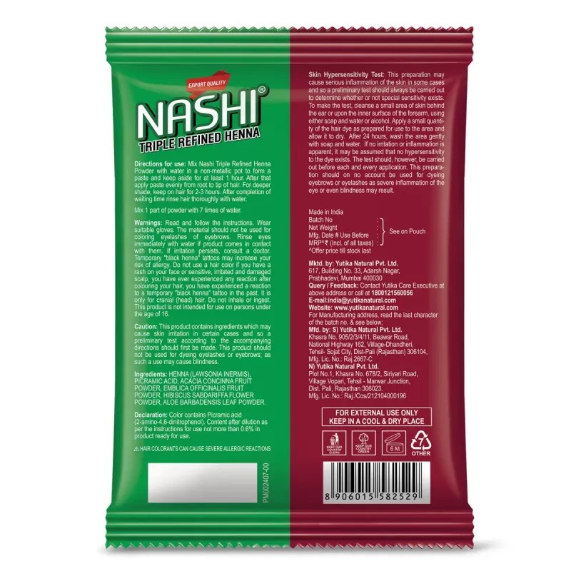 Nashi Triple Refined Henna Powder Burgundy Color (500g)
