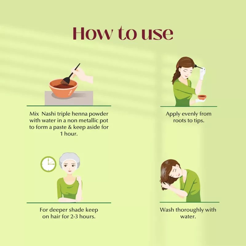 Nashi Triple Refined Henna Powder Burgundy Color (500g)