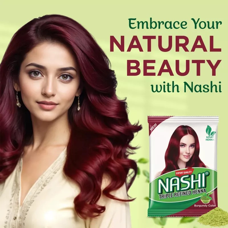 Nashi Triple Refined Henna Powder Burgundy Color (500g)