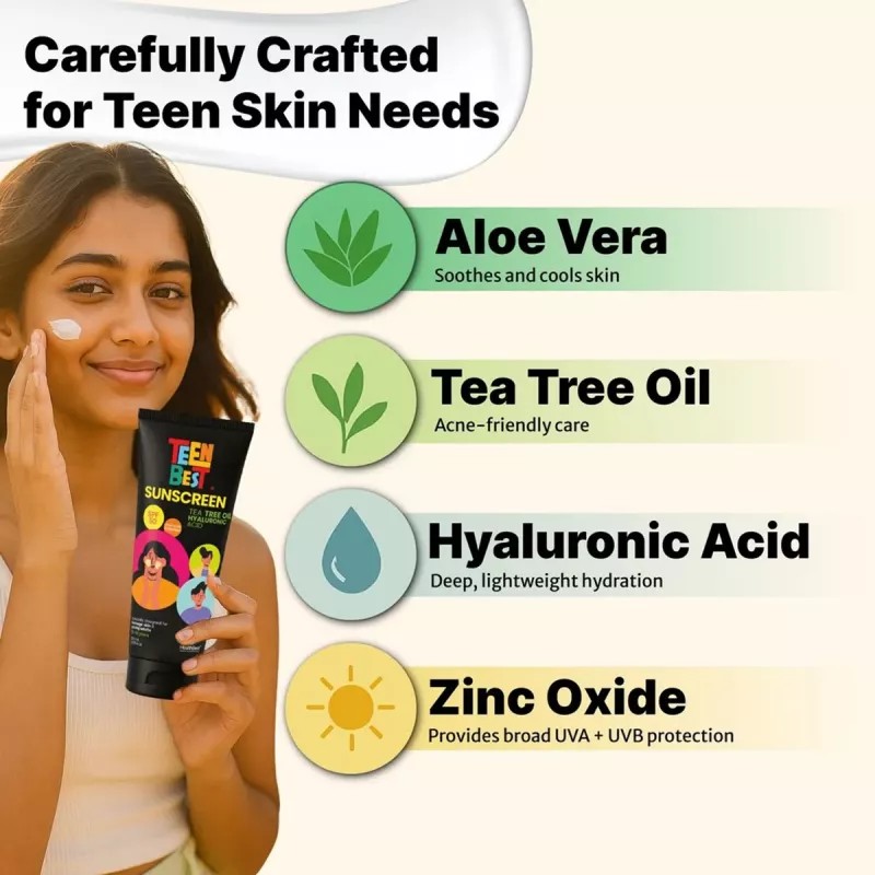 HealthBest TeenBest Sunscreen SPF 50 PA++++ (100ml)