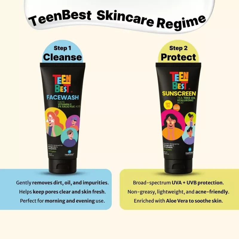 HealthBest TeenBest Sunscreen SPF 50 PA++++ (100ml)