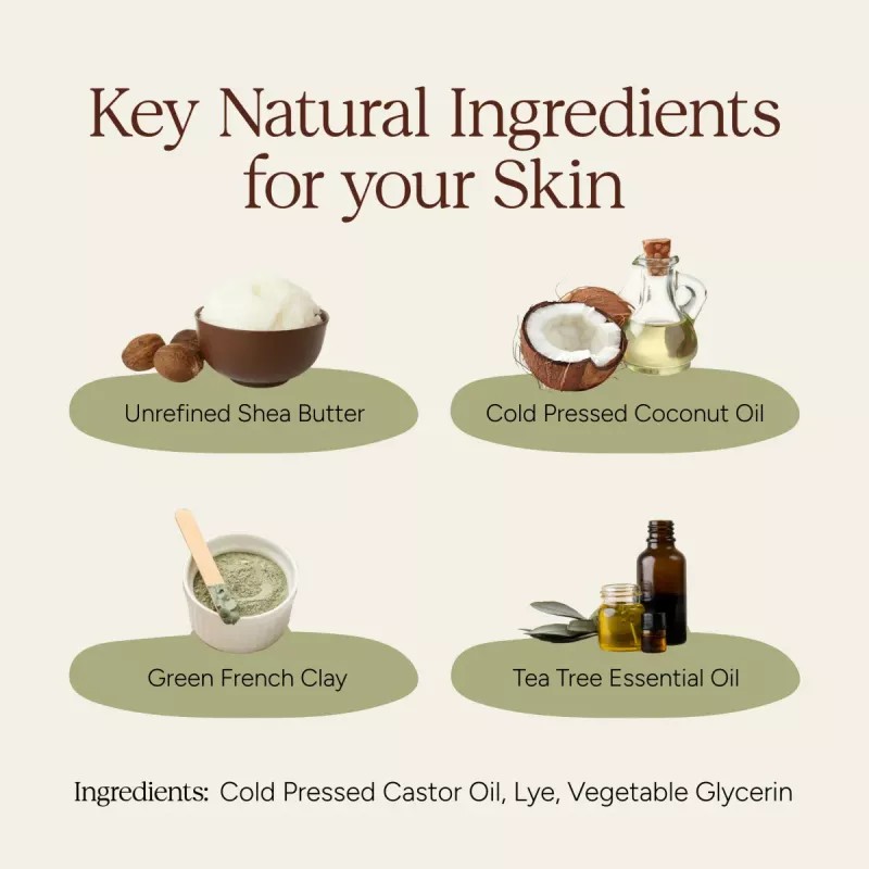 Soil Origin Green French Clay & Tea Tree Body Soap With Shea Butter (100g)