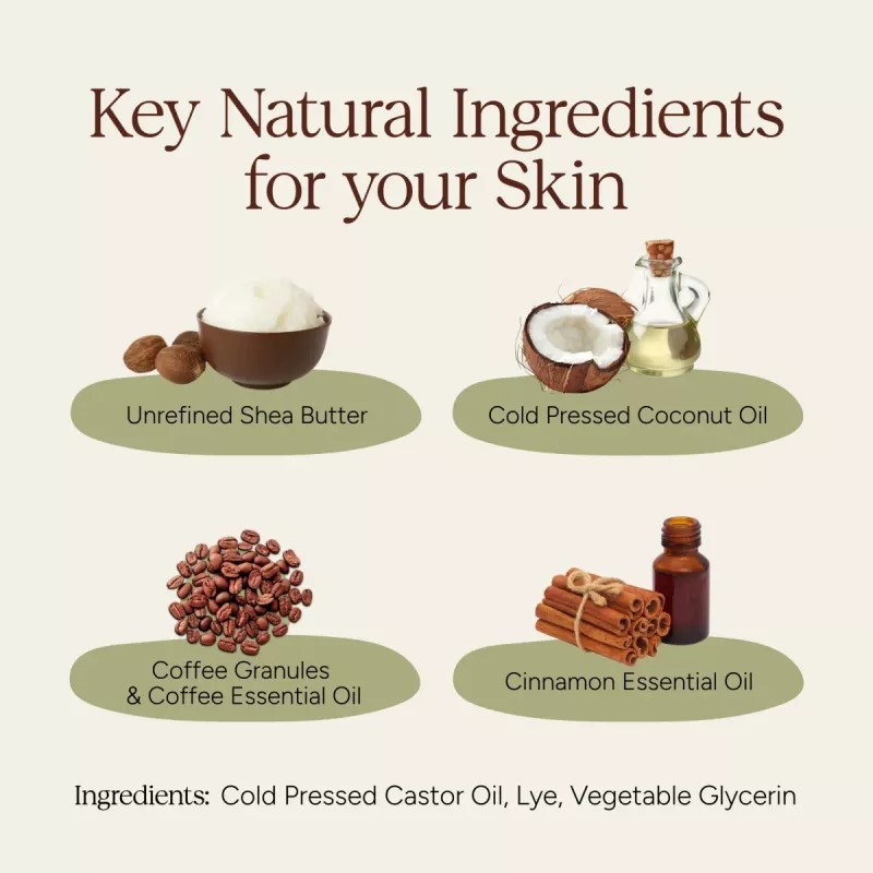 Soil Origin ⁠Dark Coffee And Cinnamon Body Soap With Shea Butter (100g)