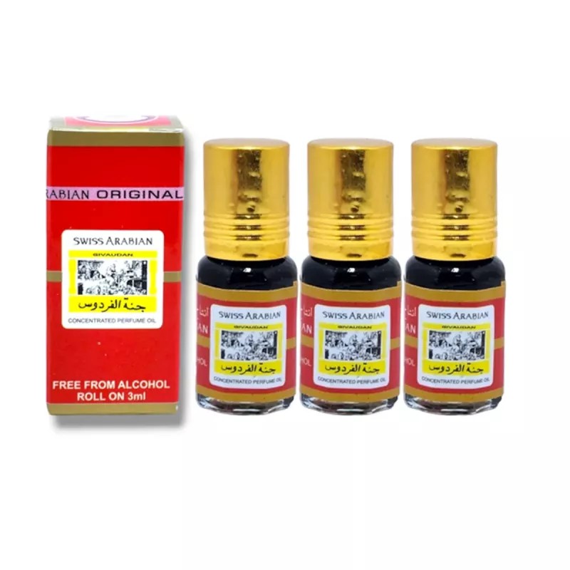 Swiss Arabian Jannatul Firdous Perfumes Roll-On (3ml, Pack of 3)