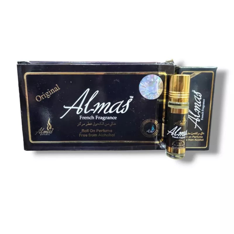 Almas Black Perfume Unisex (8ml, Pack of 6)