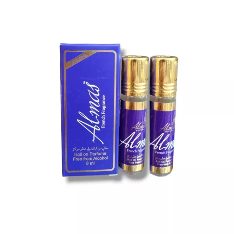 Almas Deep Blue Perfume Unisex (8ml, Pack of 2)