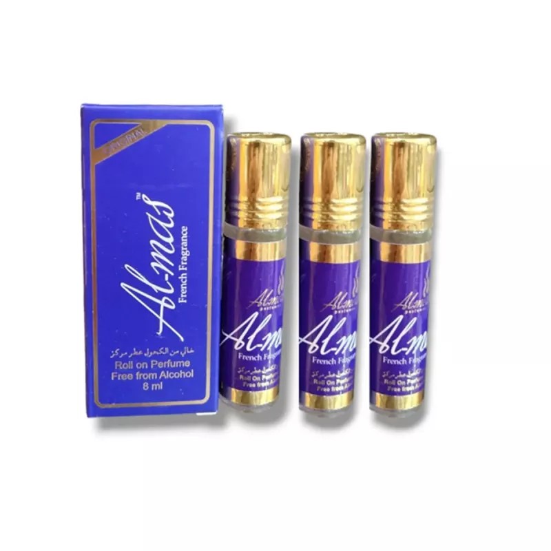 Almas Deep Blue Perfume Unisex (8ml, Pack of 3)
