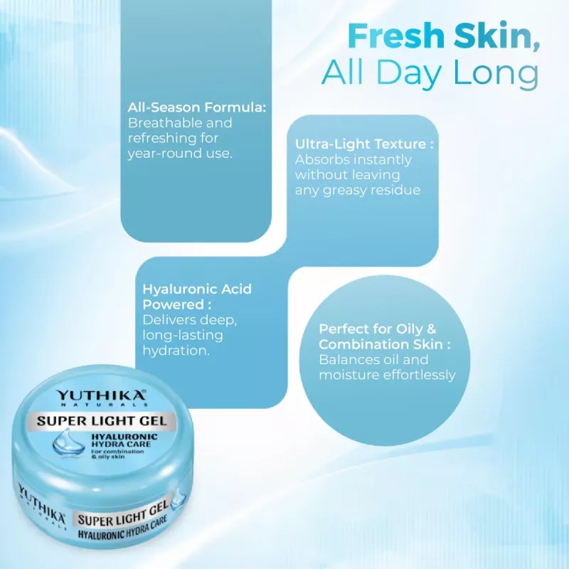 Yuthika Super Light Gel Face Moisturizer With Hyaluronic Acid (50ml)