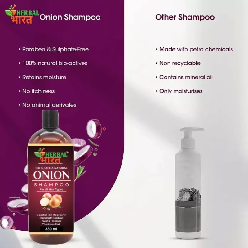 Herbal Bharat Onion Hair Shampoo (330ml)