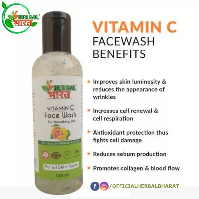 Herbal Bharat Vitimine C Facewash (100ml)