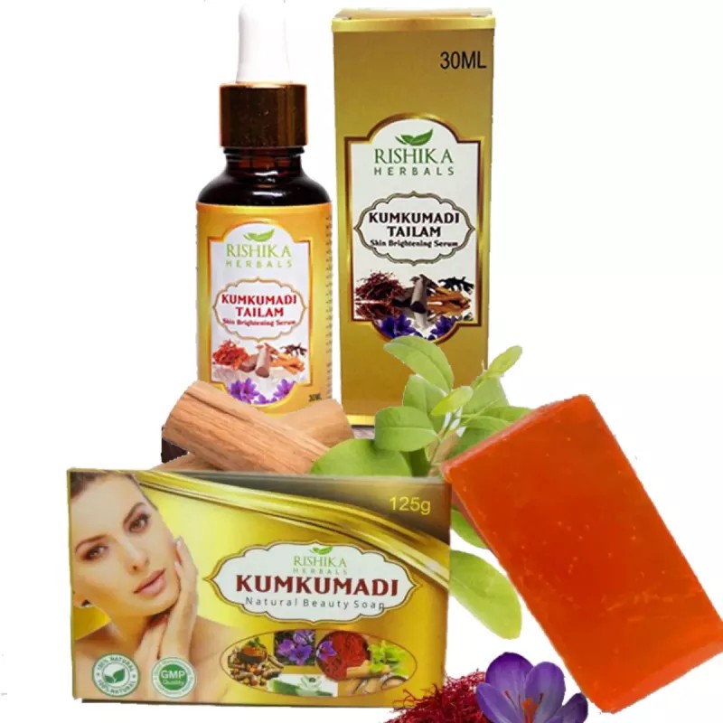 Rishika Herbals Beauty Soap Kumkumadi Tailam Combo (Oil 30ml + Soap 125g) (1Pack)