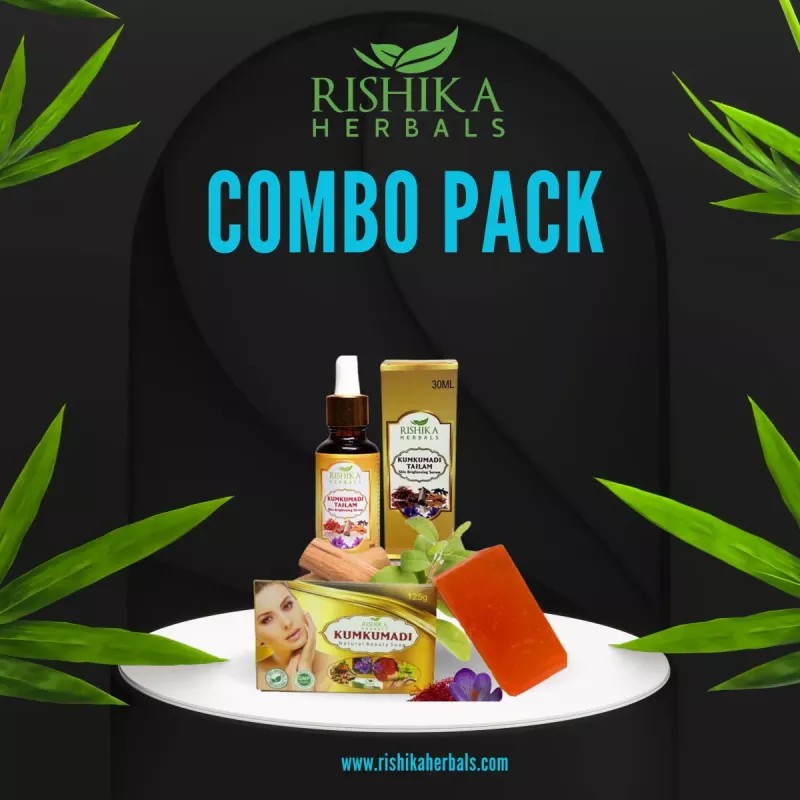 Rishika Herbals Beauty Soap Kumkumadi Tailam Combo (Oil 30ml + Soap 125g) (1Pack)
