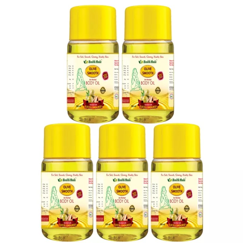 Health Made Olive Smooth Body Oil (100ml, Pack of 5)