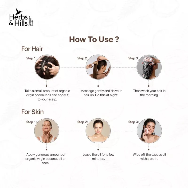 Herbs and Hills Organic Virgin Coconut Oil (300ml)