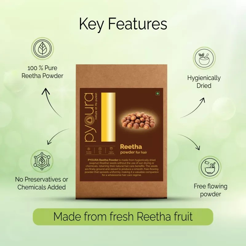 Pyoura Reetha Powder For Hair (200g)