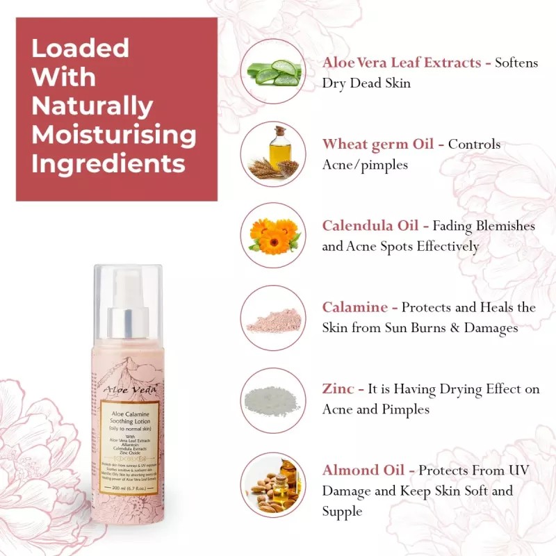 Aloe Veda Aloe Calamine Soothing Skin Lotion (200ml)