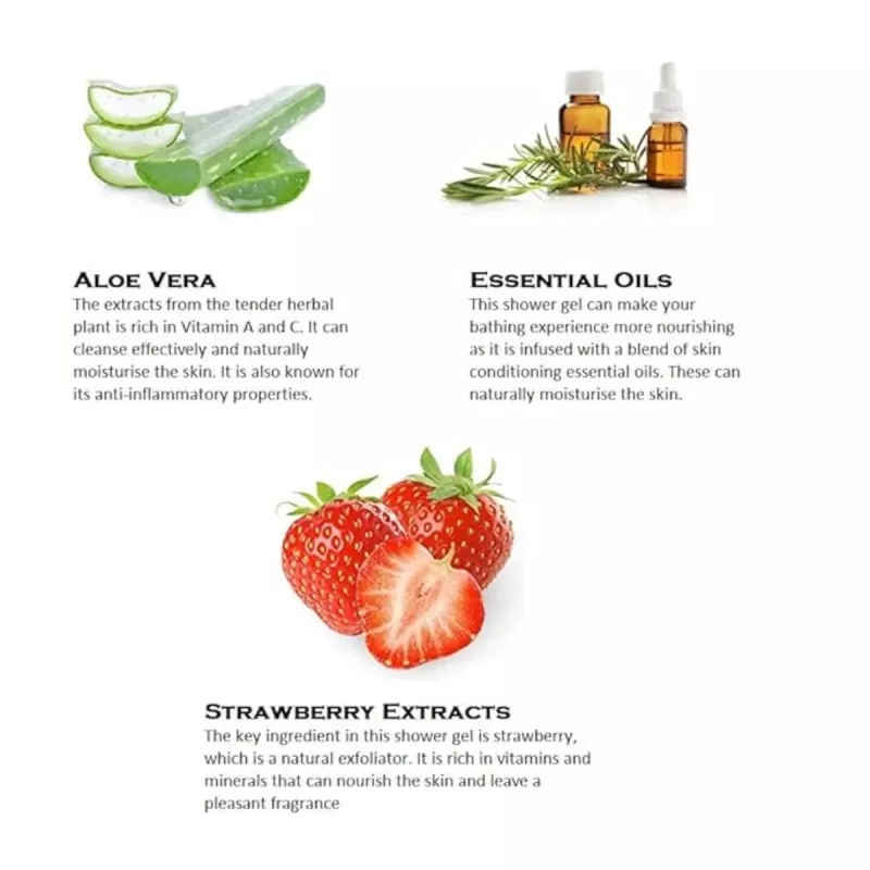 Aloe Veda Strawberry Luxury Shower Gel (300ml)