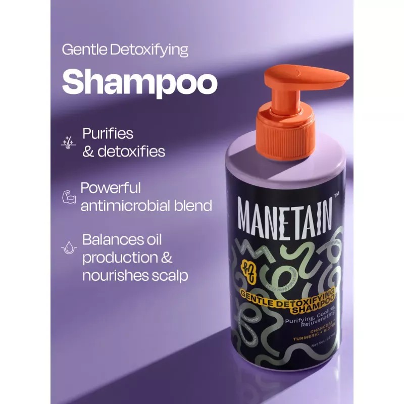 Manetain Gentle Detoxifying Shampoo with Charcoal (237ml)