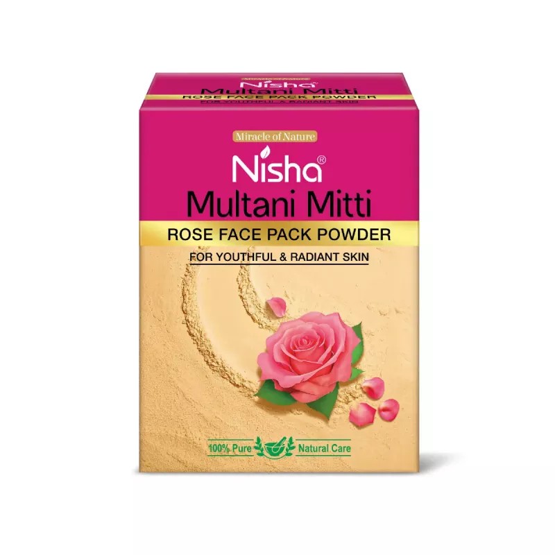 Nisha Multani Mitti Rose Face Pack Powder (100g, Pack of 3)