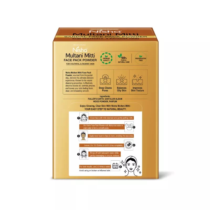Nisha Multani Mitti Sandal Face Pack Powder (100g)