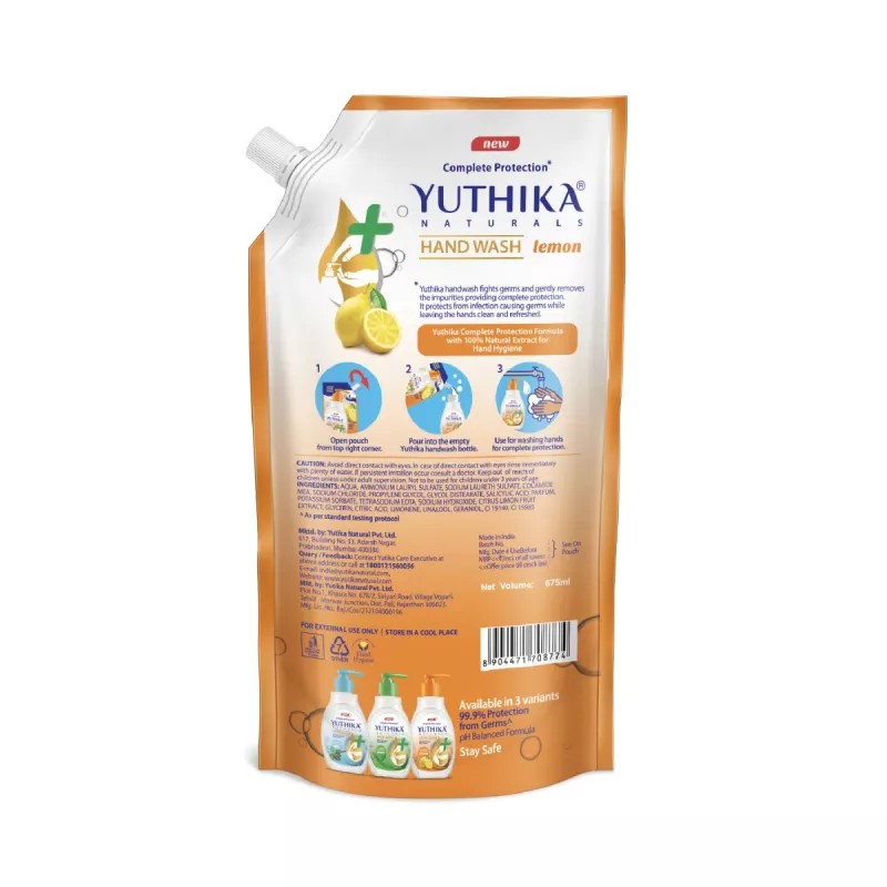 Yuthika Handwash Lemon (675ml)