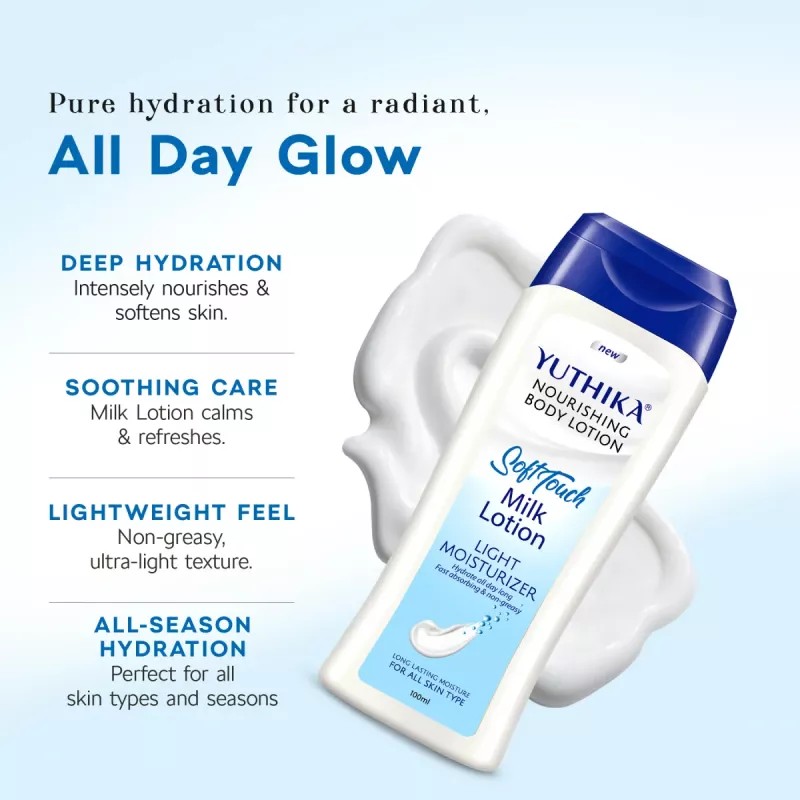 Yuthika Soft Touch Milk Lotion Light Moisturizer Body Lotion (100ml)
