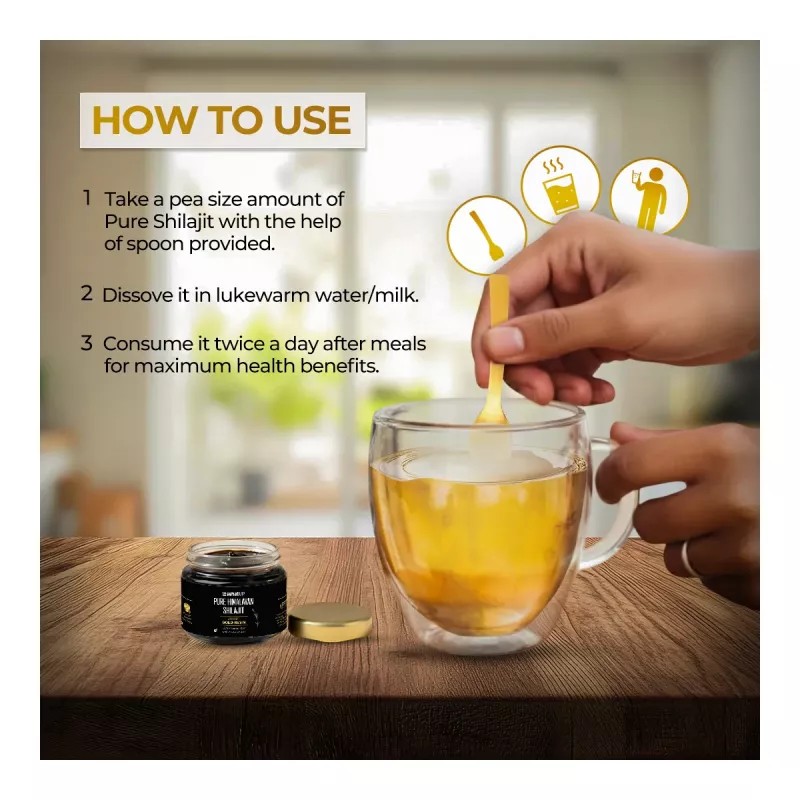 SehatUP Pure Himalayan Shilajit Gold Resin With Shaker (Each 20g + Shaker Free) (1Pack)