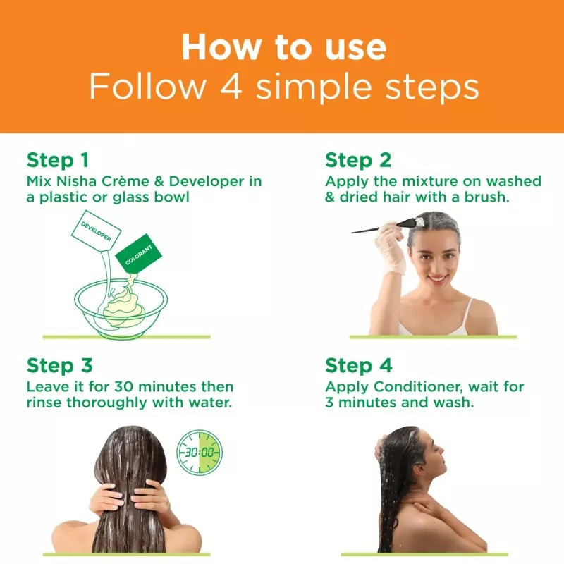 Nisha Creme Hair Color 7.0 Dark Blonde (Pouch Pack) (Colorant 20g + Developer 20ml) (1Pack, Pack of 6)