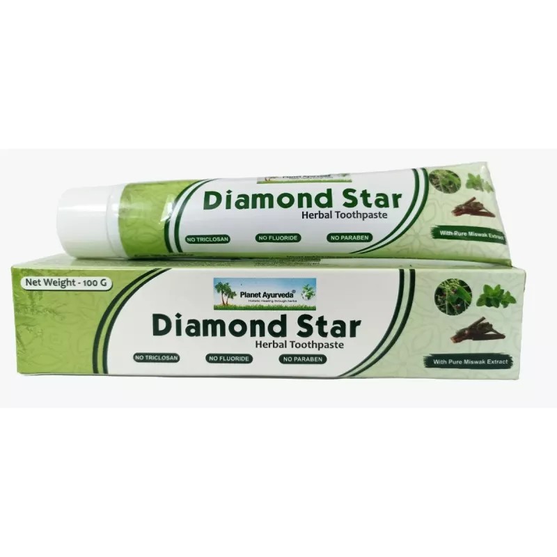 Planet Ayurveda Diamond Star Herbal Toothpaste (100g, Pack of 3)