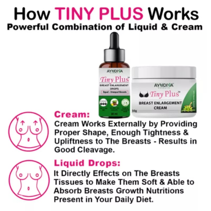 Ayudiva Herbals Breast Enlargement Cream With Breast Incrase Liquid Drop Combo Tiny Plus Combo (Drop 30ml + Cream 50g) (1Pack)