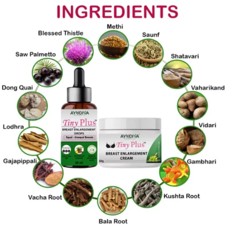 Ayudiva Herbals Breast Enlargement Cream With Breast Incrase Liquid Drop Combo Tiny Plus Combo (Drop 30ml + Cream 50g) (1Pack)
