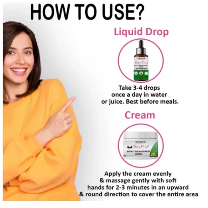 Ayudiva Herbals Breast Enlargement Cream With Breast Incrase Liquid Drop Combo Tiny Plus Combo (Drop 30ml + Cream 50g) (1Pack)