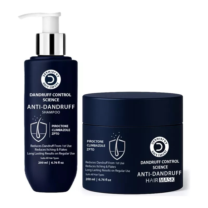 Dermistry Anti Dandruff Shampoo + Anti Dandruff Hair Mask (Shampoo 200ml + Hair Mask 200ml) (1Pack)