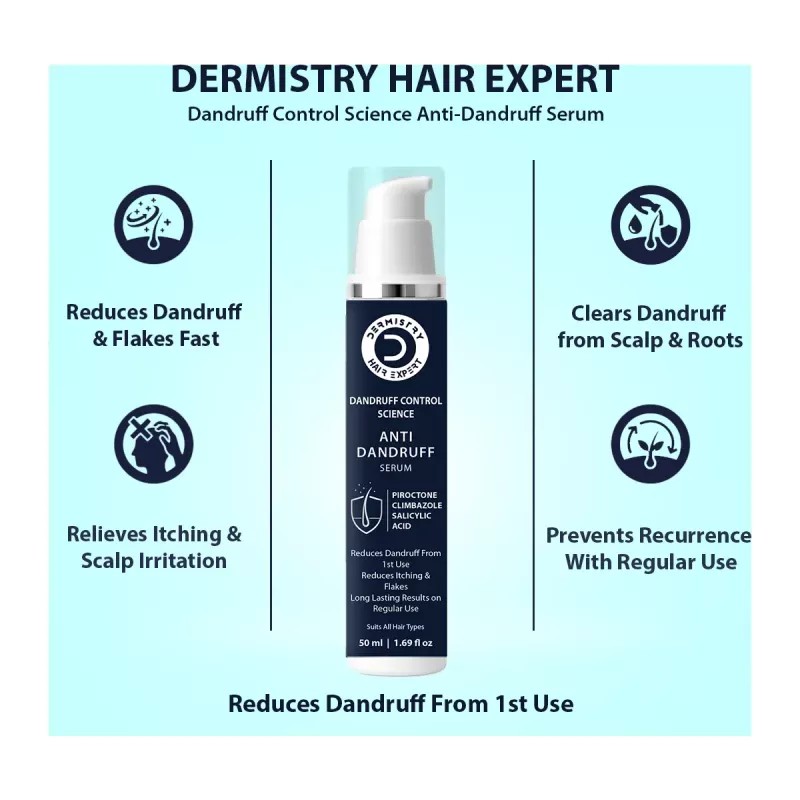 Dermistry Anti Dandruff Serum + Anti Dandruff Hair Mask (Serum 50ml + Hair Mask 200ml) (1Pack)