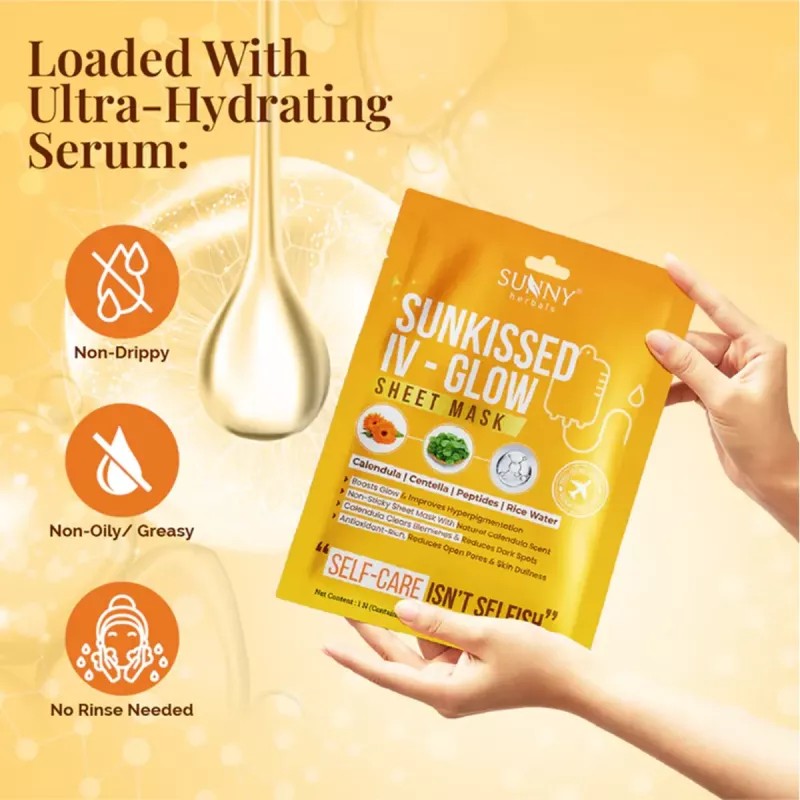 Bakson Sunny Herbals Sunkissed Iv Glow Sheet Mask (1pcs, Pack of 2)