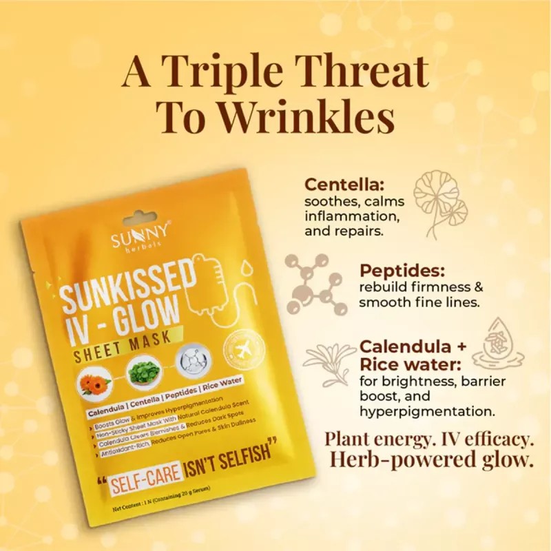 Bakson Sunny Herbals Sunkissed Iv Glow Sheet Mask (1pcs, Pack of 2)