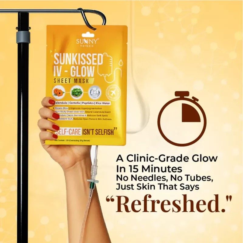Bakson Sunny Herbals Sunkissed Iv Glow Sheet Mask (1pcs, Pack of 2)
