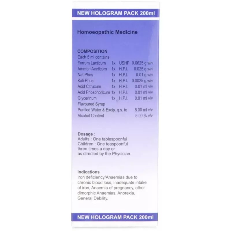 Dr Wellmans Ferrum 5 Syrup (200ml)